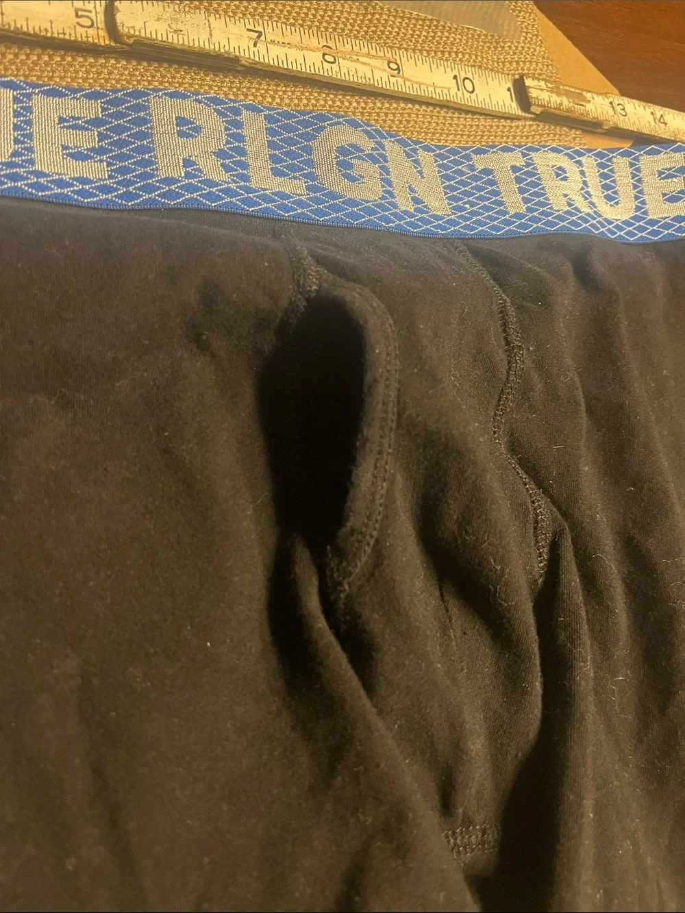 .23. True Religion Black cotton Boxer Briefs with Blue Logo Waistband large